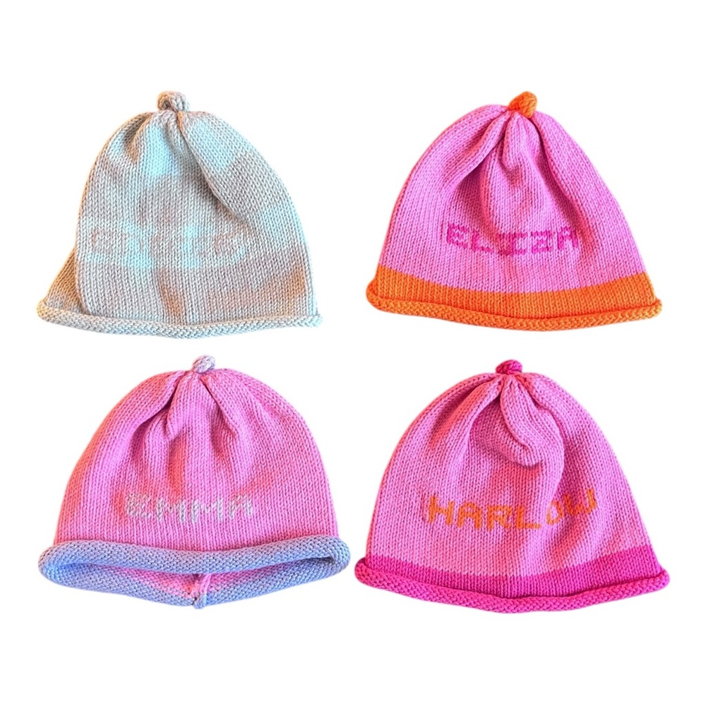 Monogrammed Baby Beanie “Eddie” “Emma” “Harlow” and “Eliza”
